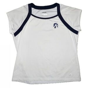 Vintage Fila white and navy dry fit baby tee